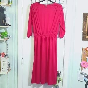 Euc Vintage Hot Pink Barbie Chic Dress - sz S/M/L -Comfy Retro Fab!
